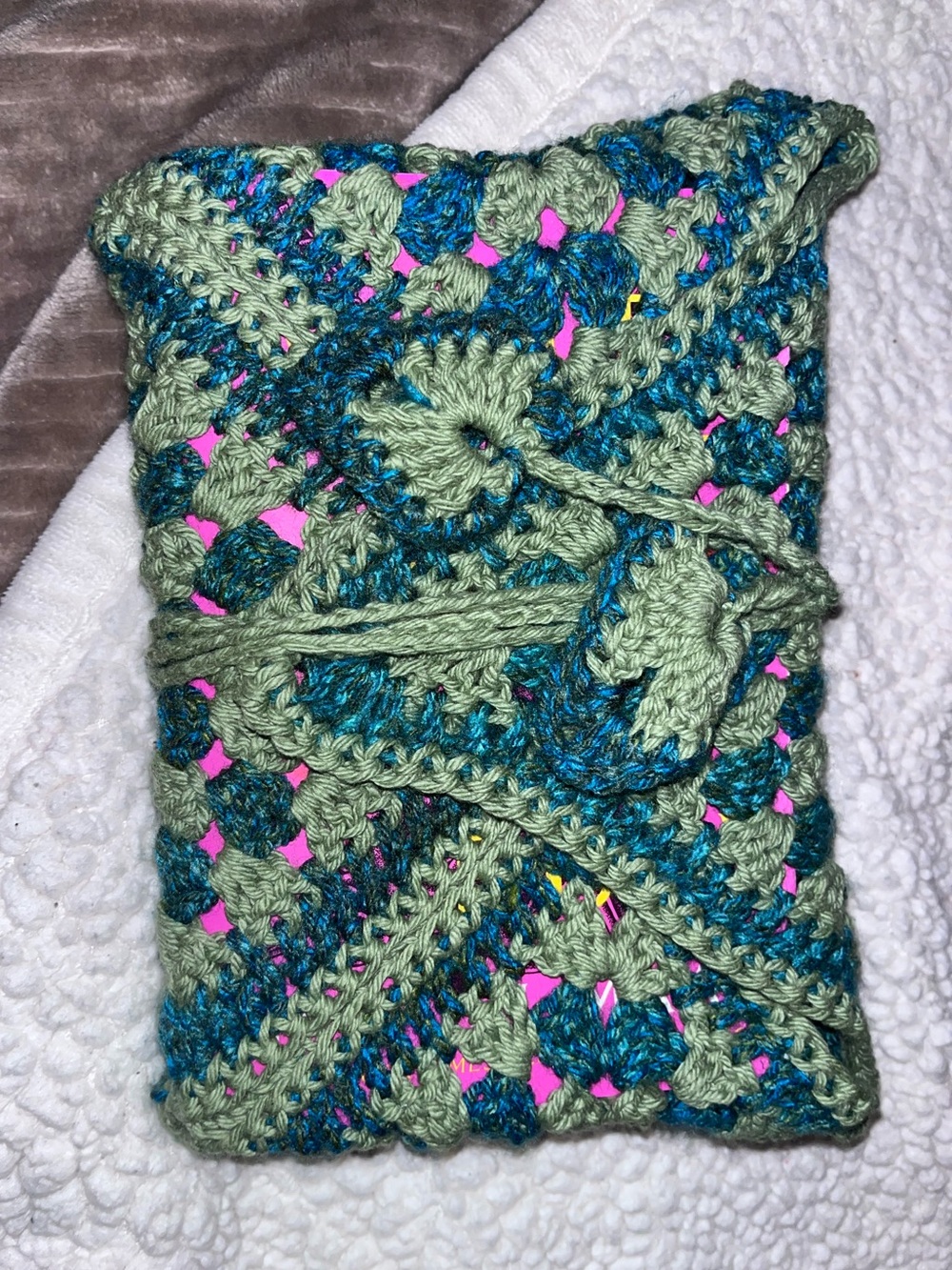 Peacock Crochet Book Cover